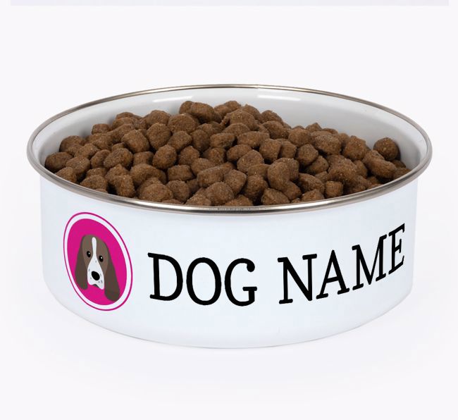 Name and Icon: Personalised {breedFullName} Enamel Dog Bowl